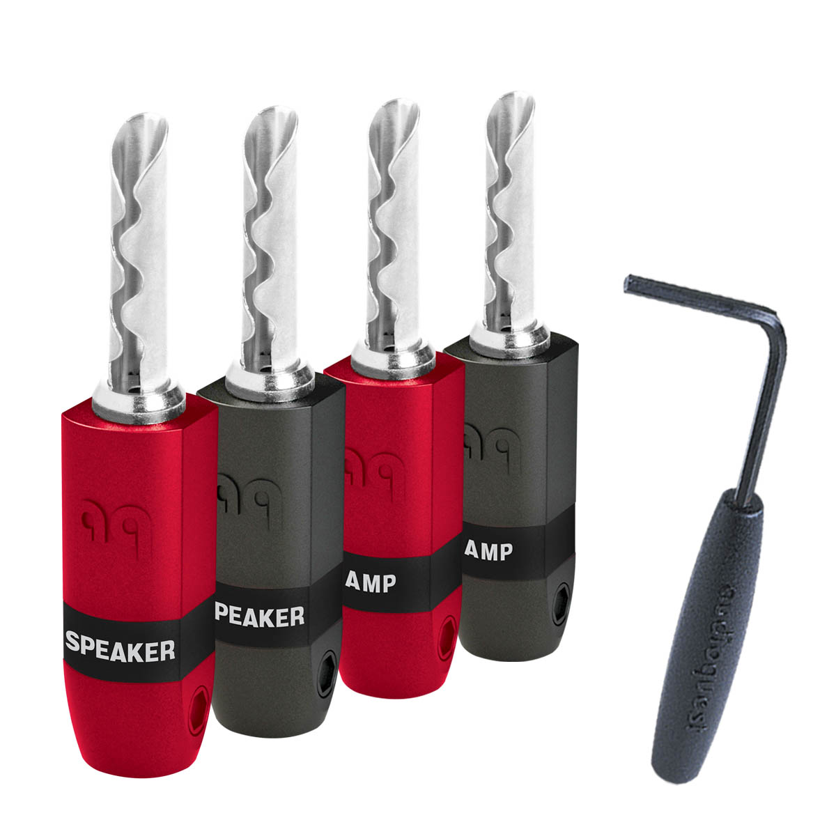 AudioQuest SureGrip 300 BFA / Banana Silber 4er Set Lautsprecherstecker