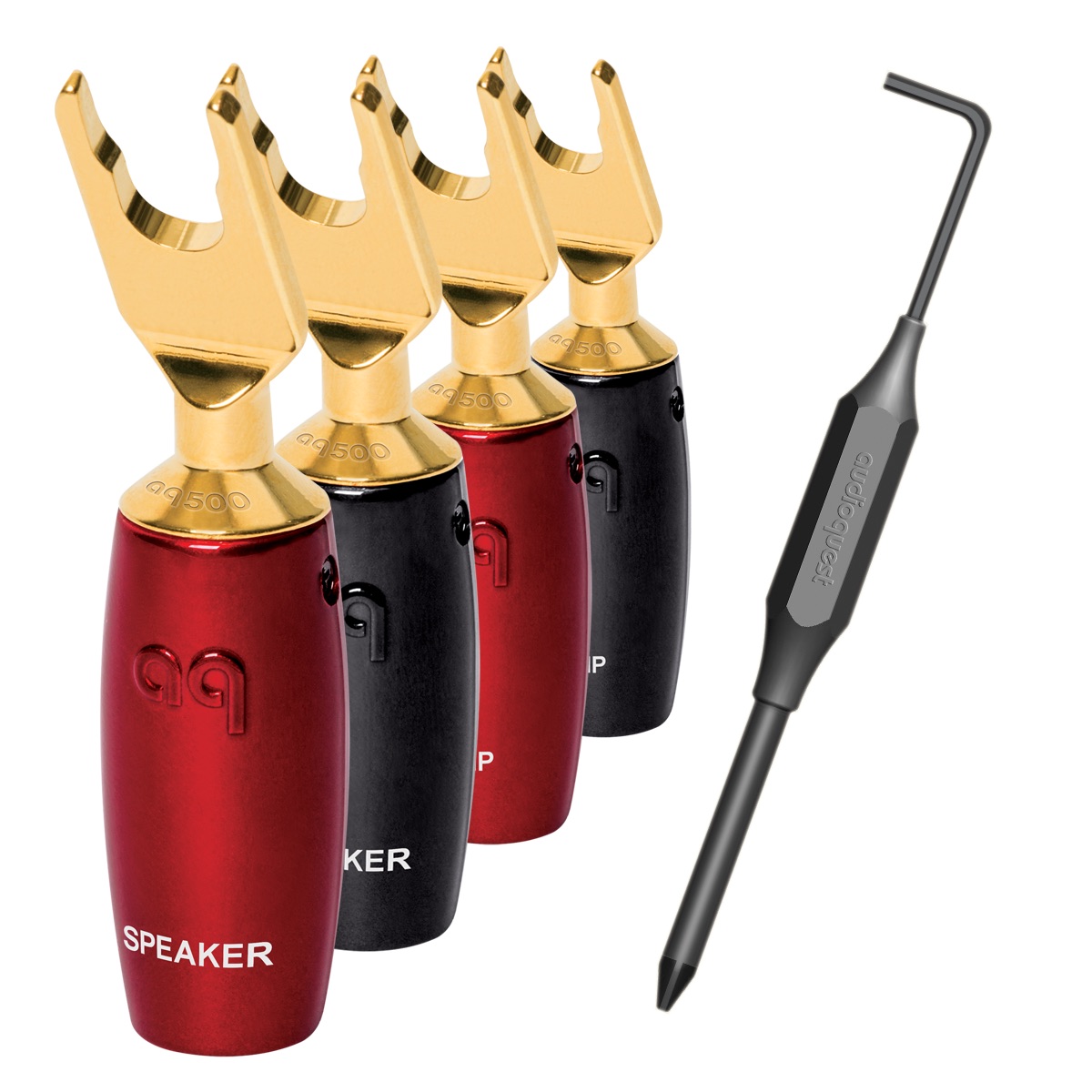 AudioQuest 507 Series Multi-Spade Gold 4er Set Lautsprecherstecker