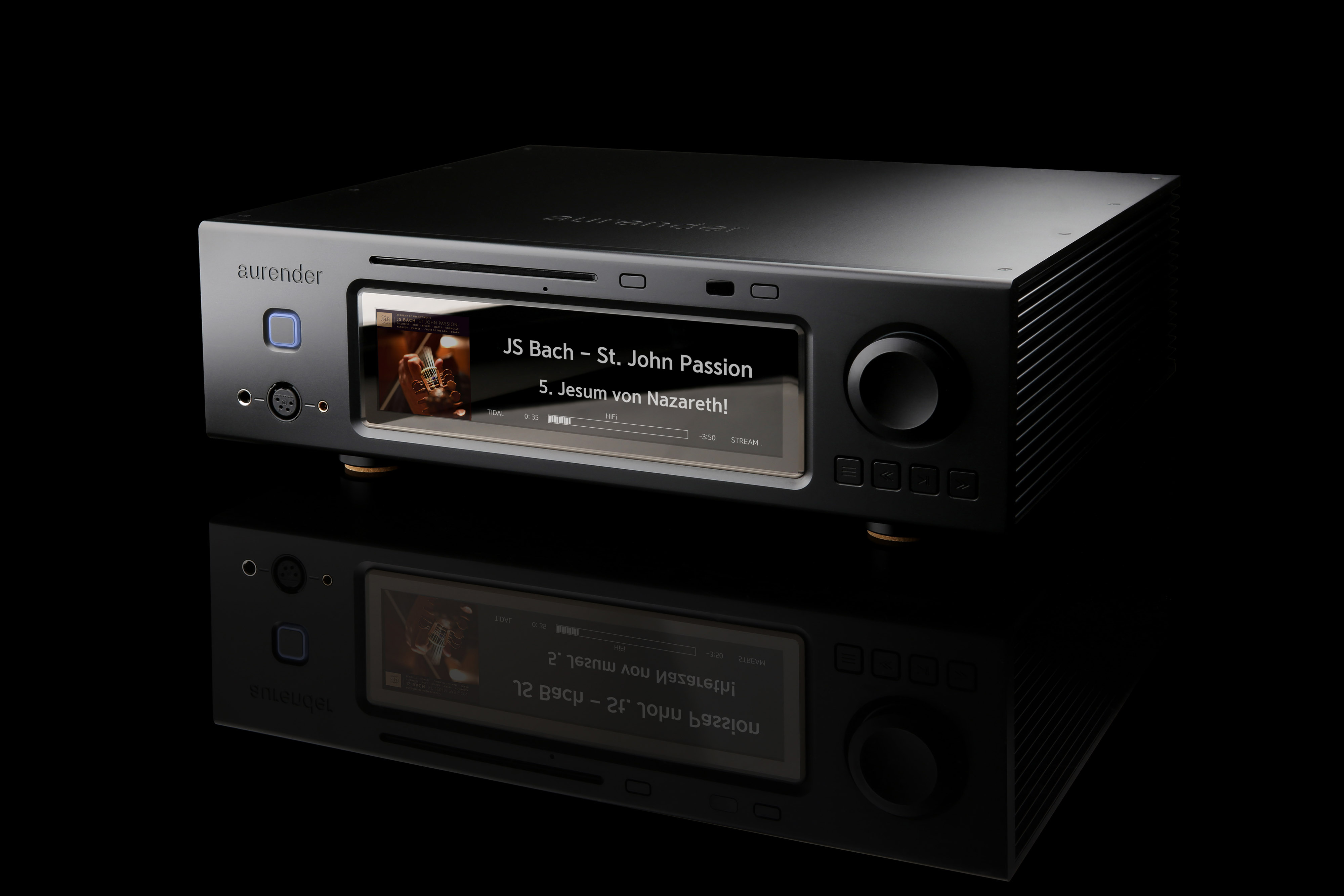 Aurender A30 Schwarz - CD-Ripper, Audio Streamer und Server mit eingebautem Digital Wandler (DAC)
